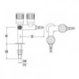 Кран лабораторный для природного газа, V-образный, угол 90, для установки в столешницу (mod. 2012)